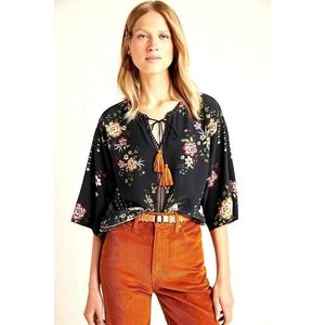 Farm Rio Anthropologie Titania Peasant Blouse Top